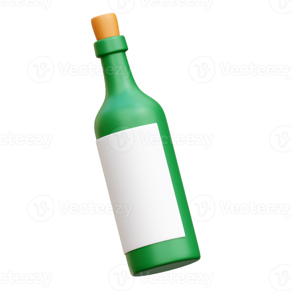 Wine Bottle 3d Icon Illustrations png