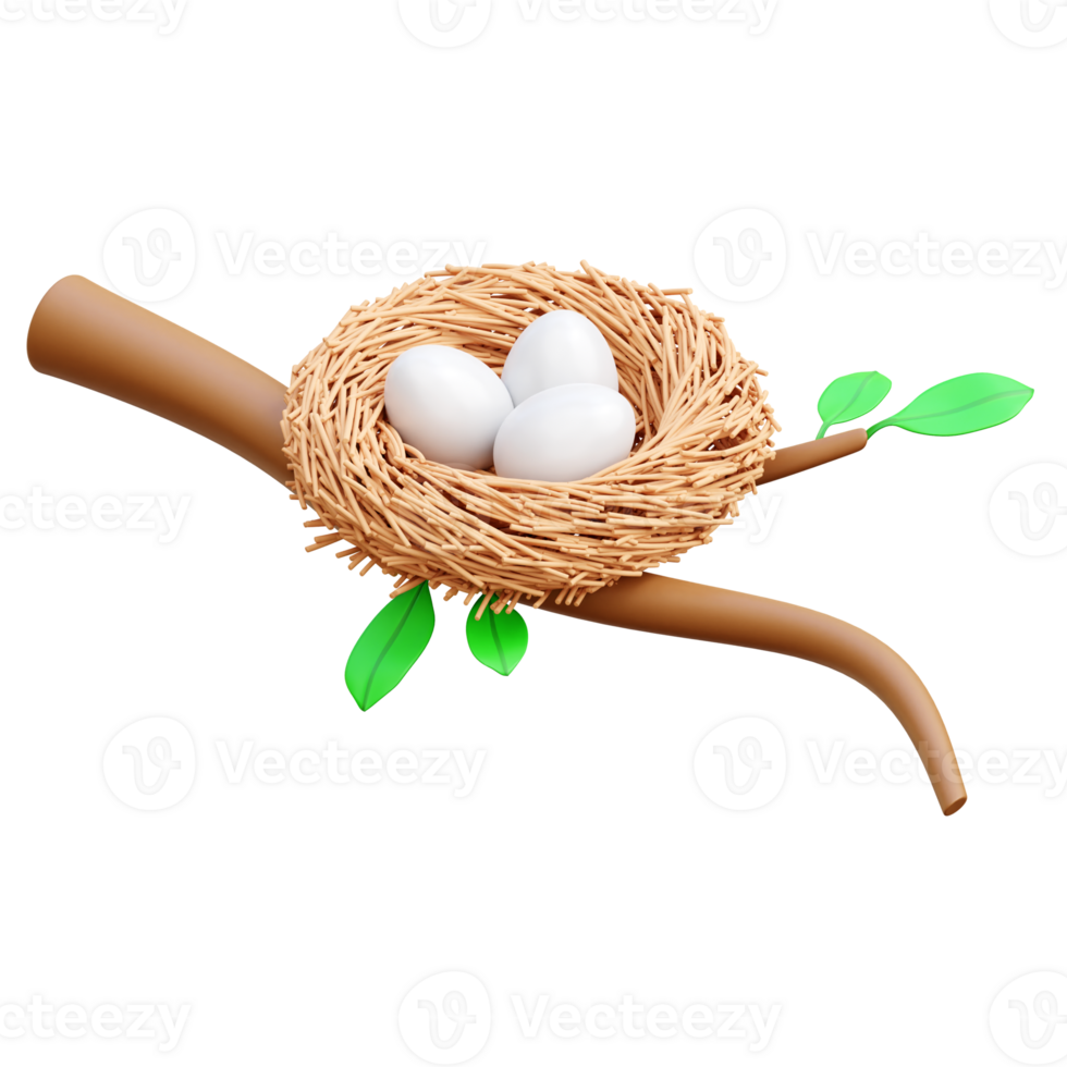 Bird Nest 3d Icon Illustrations png
