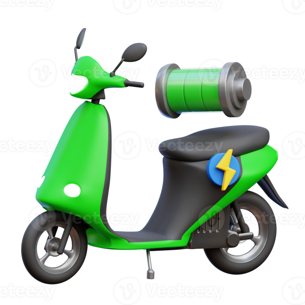 elektrisk motorcykel 3d ikon illustrationer png