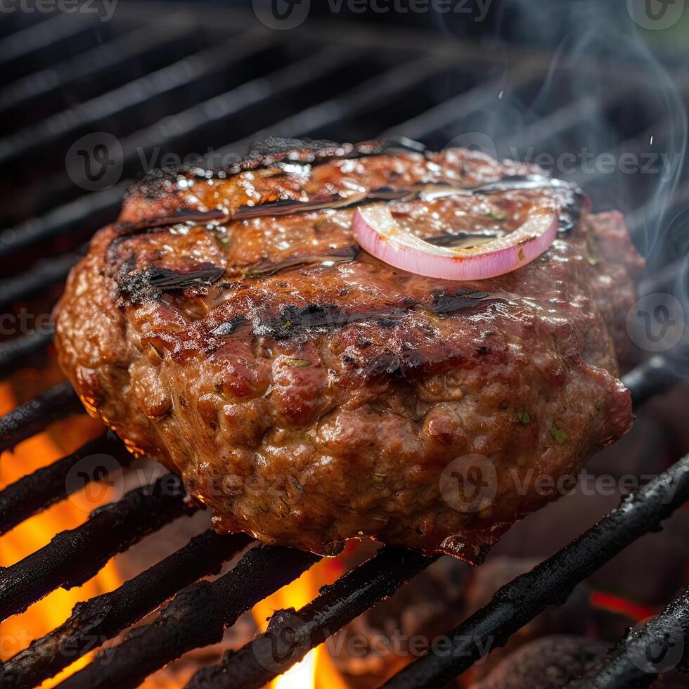 meat on barbeque grill photo