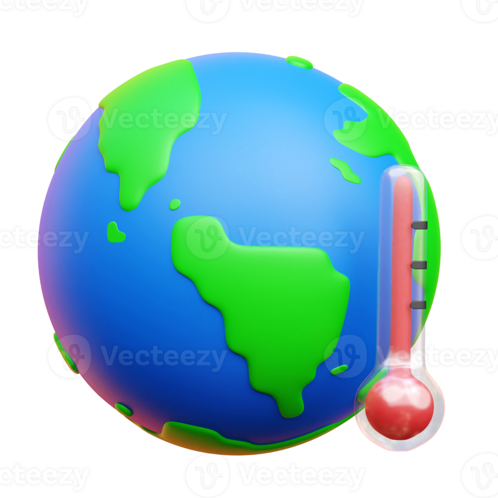 global aquecimento 3d ícone ilustrações png