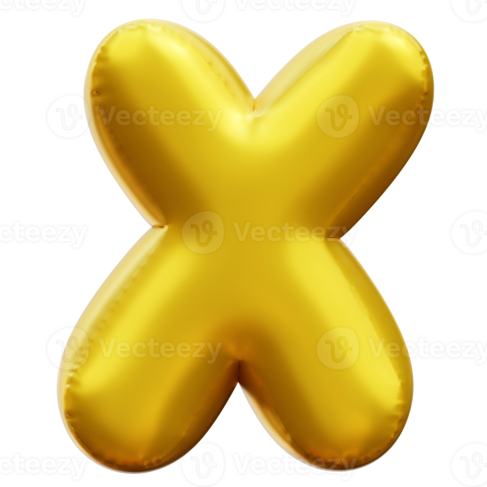 Alphabet X 3d Balloon png