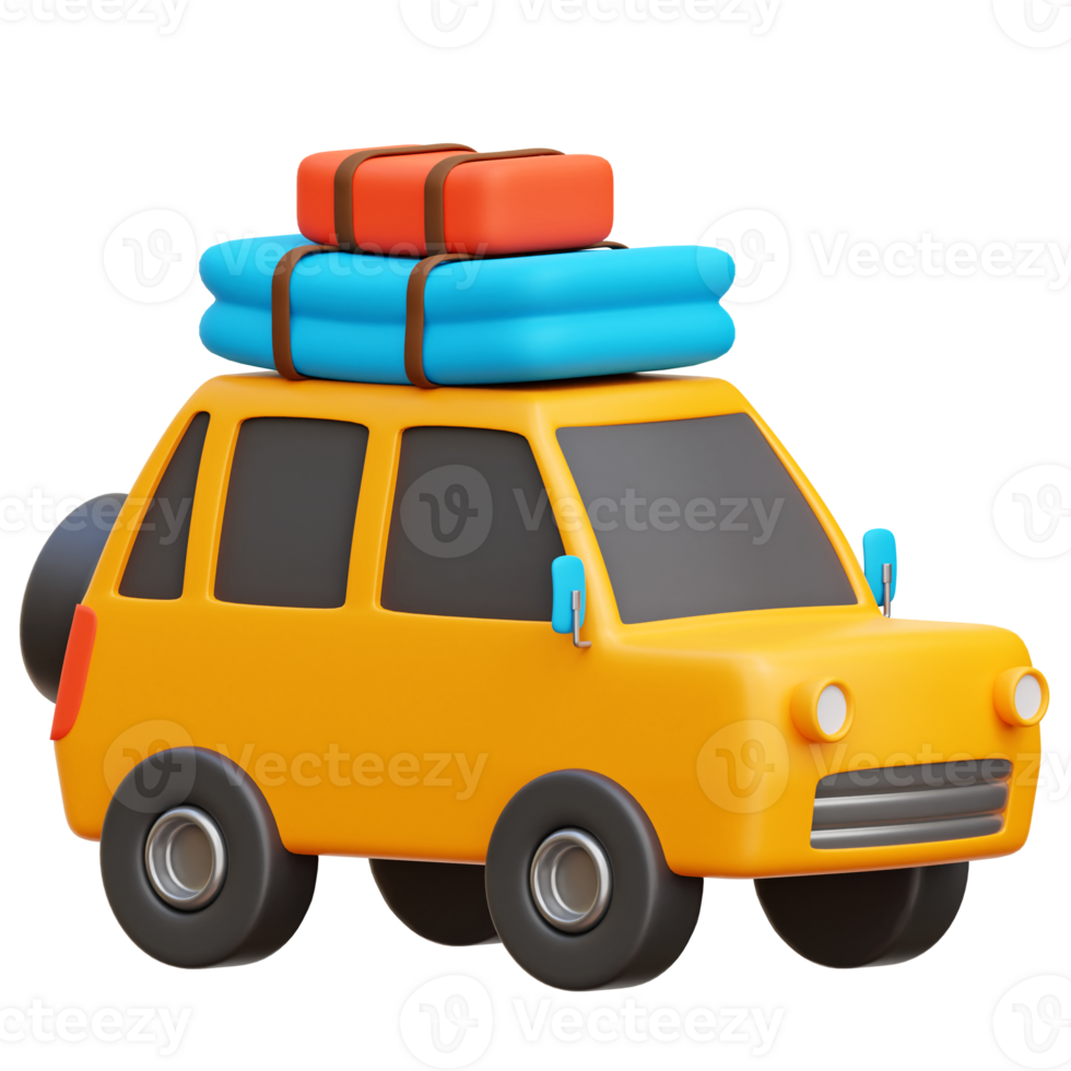 viaje coche 3d icono ilustraciones png