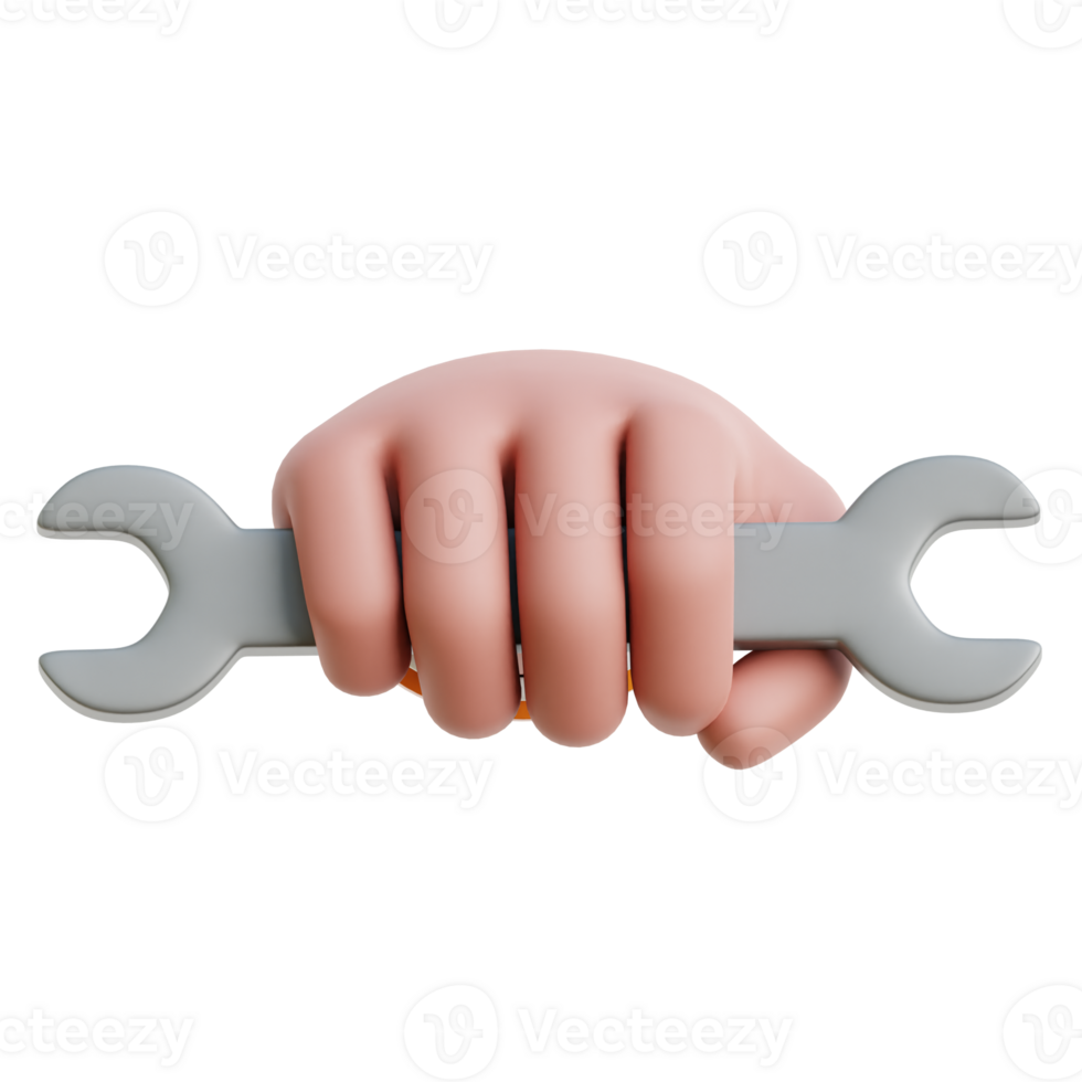 Hand With Wrench 3d Icon Illustrations png