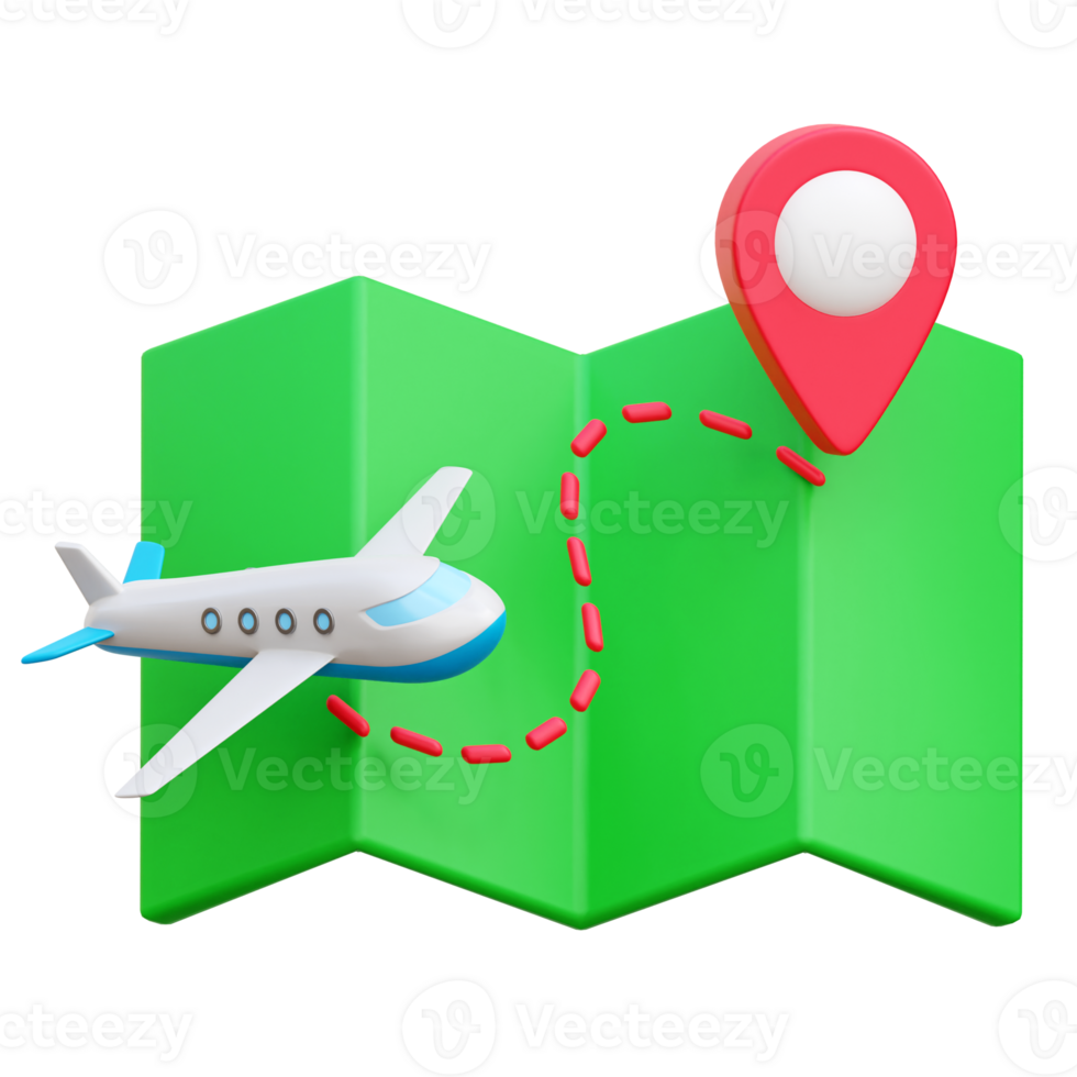 viaje mapa 3d icono ilustraciones png