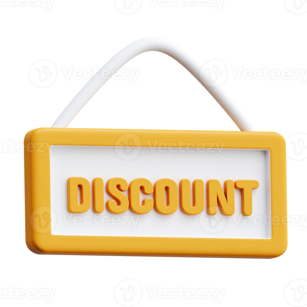 Discount Board 3d Icon Illustrations png