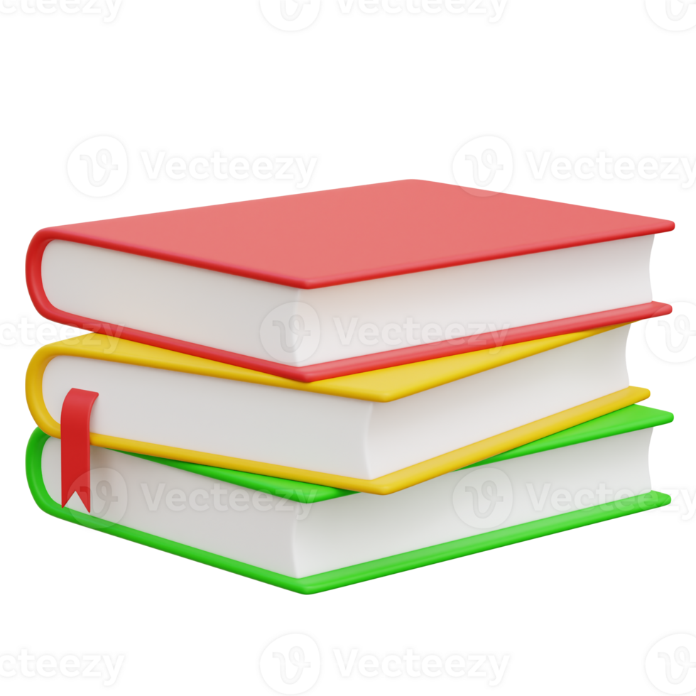 Book Stack 3d icon Illustration png