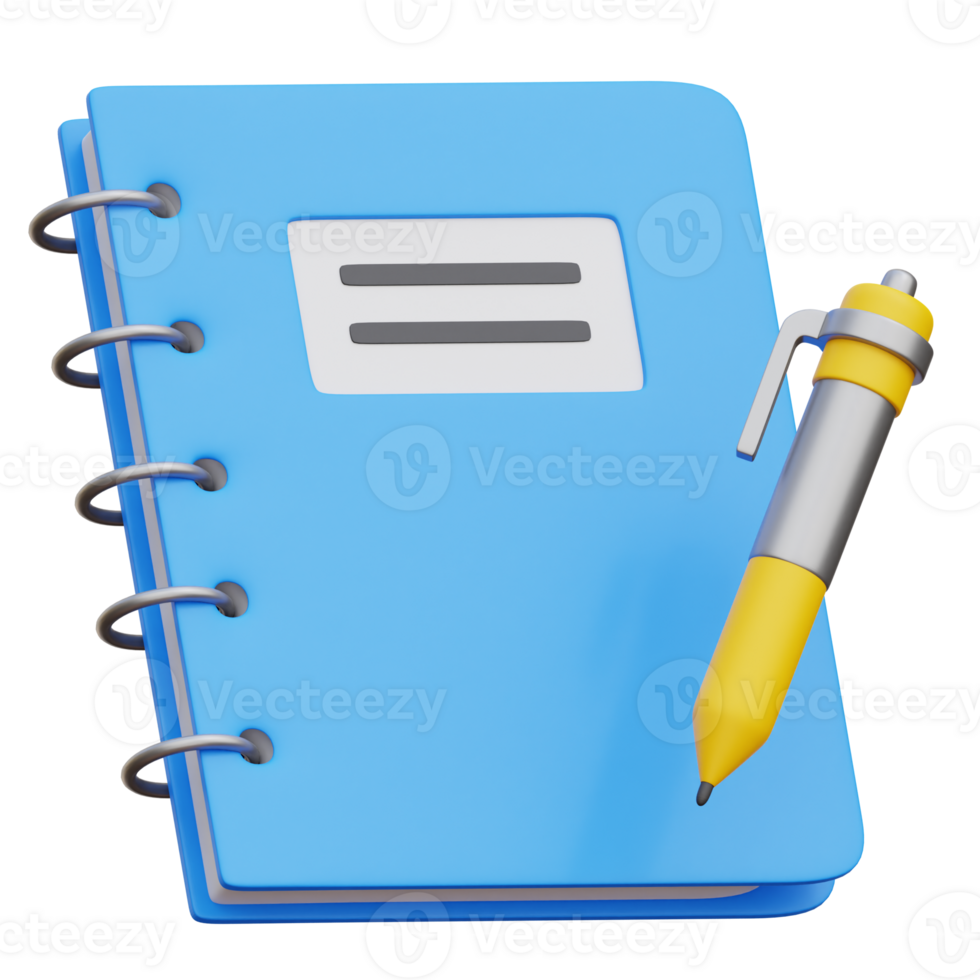 Notebook 3d icon Illustration png