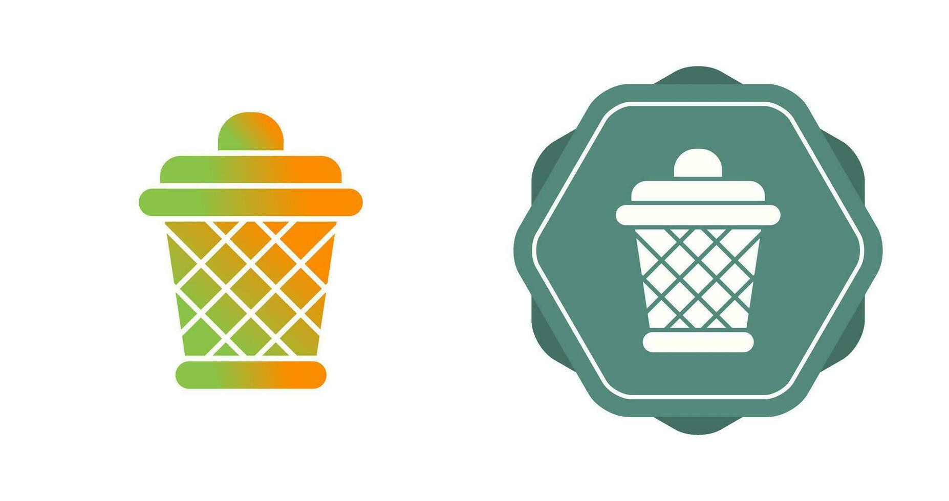 icono de vector de cubo de basura