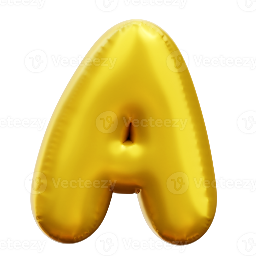Alphabet A 3d Balloon png
