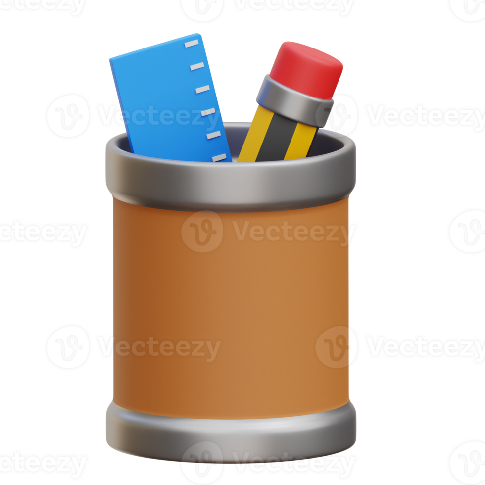 Pencil Holder 3d icon Illustration png