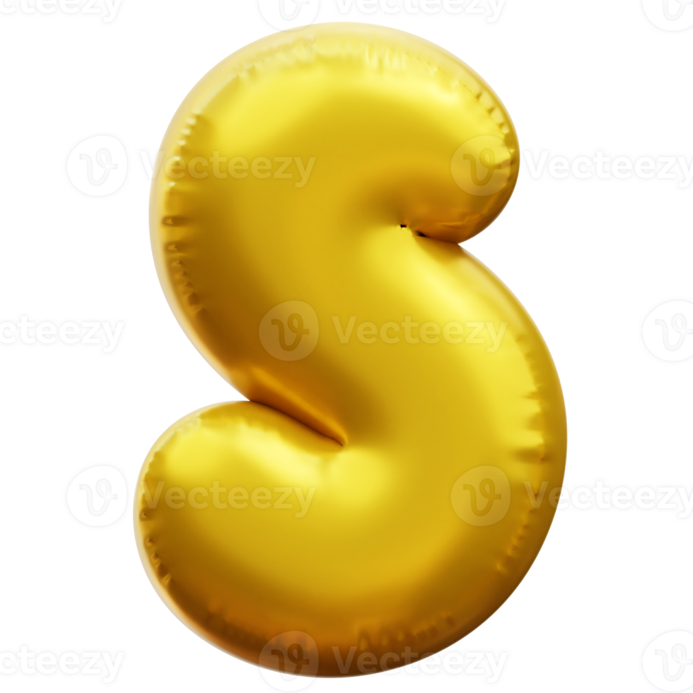 Alphabet S 3d Balloon png
