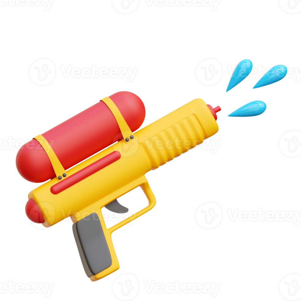 vatten pistol 3d ikon illustrationer png