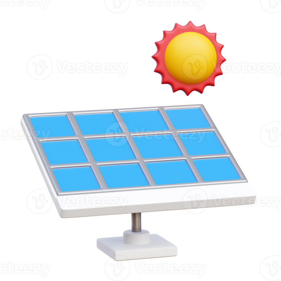 solar painel 3d ícone ilustrações png