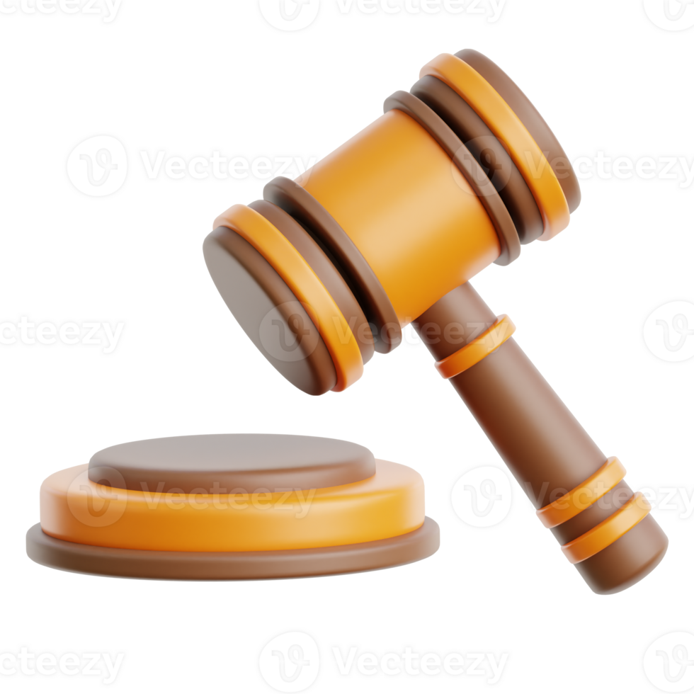 Law Hammer 3d Icon Illustrations png
