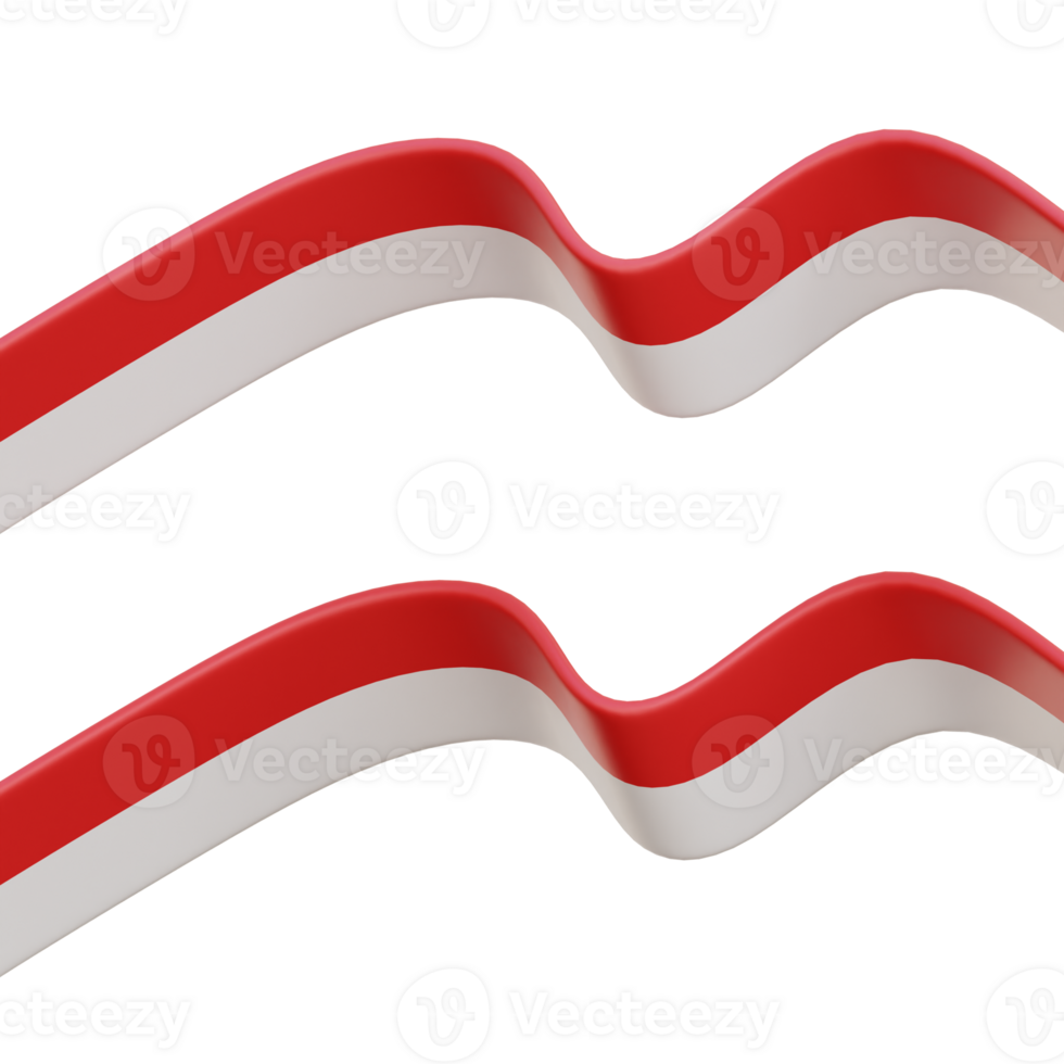 Indonesia Flag Ribbon 3d Icon Illustrations png