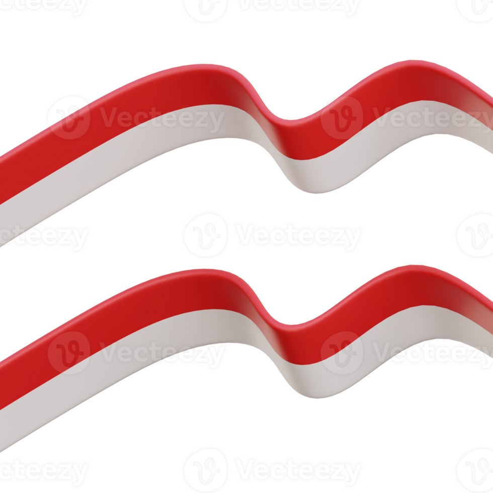 Indonesië vlag lint 3d icoon illustraties png