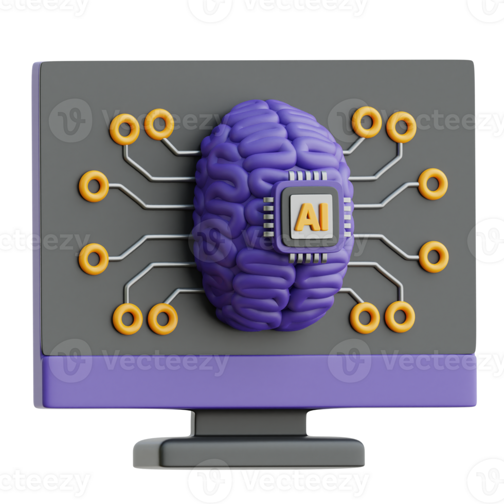 Machine Learning 3d Icon Illustrations png