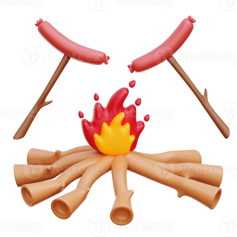 Grilled Sausage 3d Icon Illustrations png