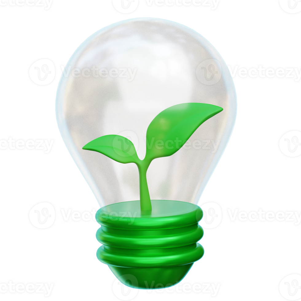 Eco Bulb 3d Icon Illustrations png