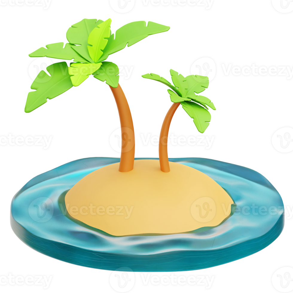 Palm Island 3d Icon Illustrations png