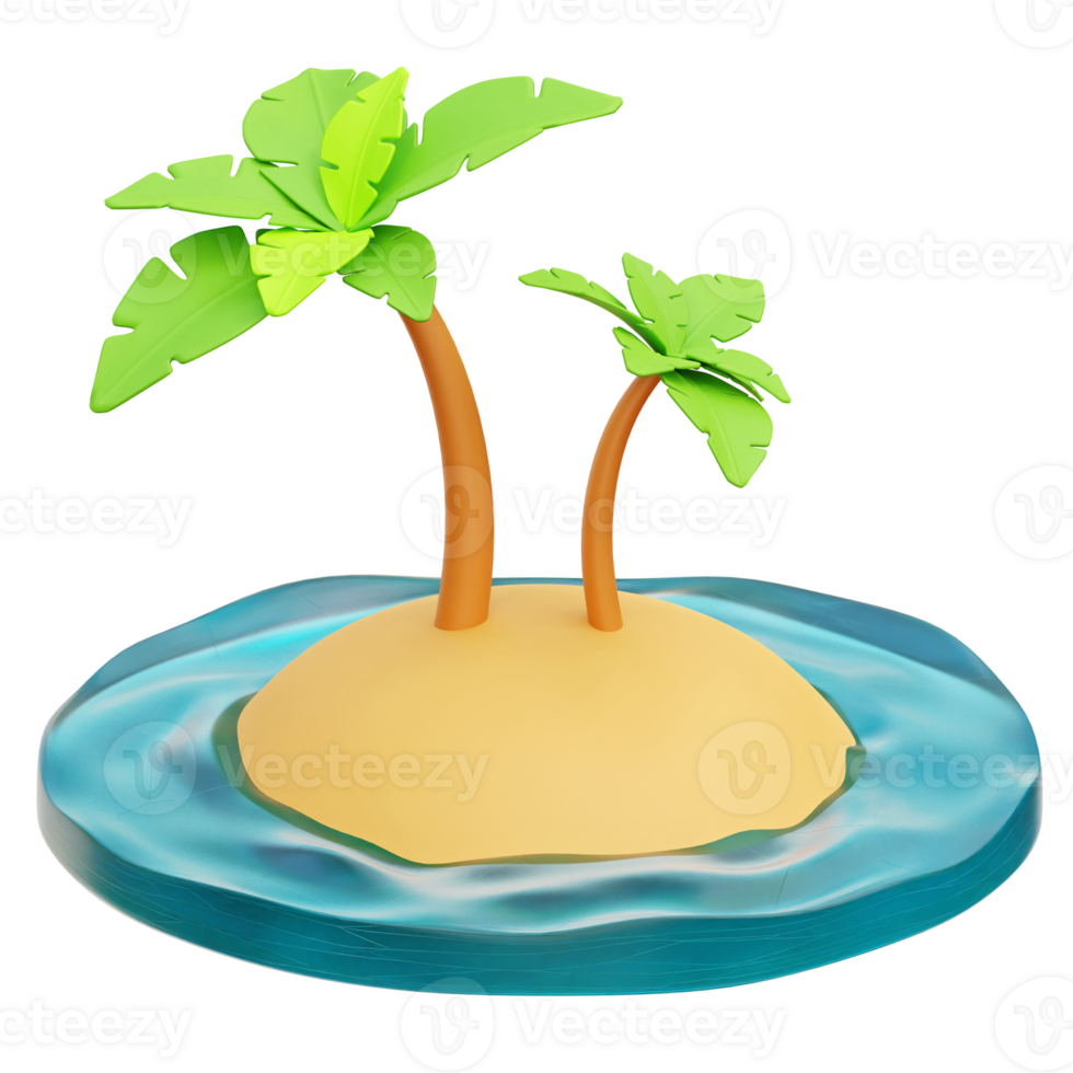 Palma ilha 3d ícone ilustrações png