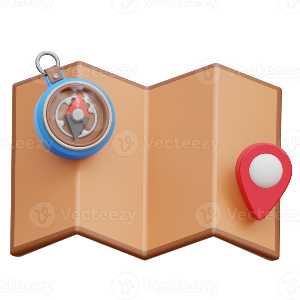 Adventure Map 3d Icon Illustrations png