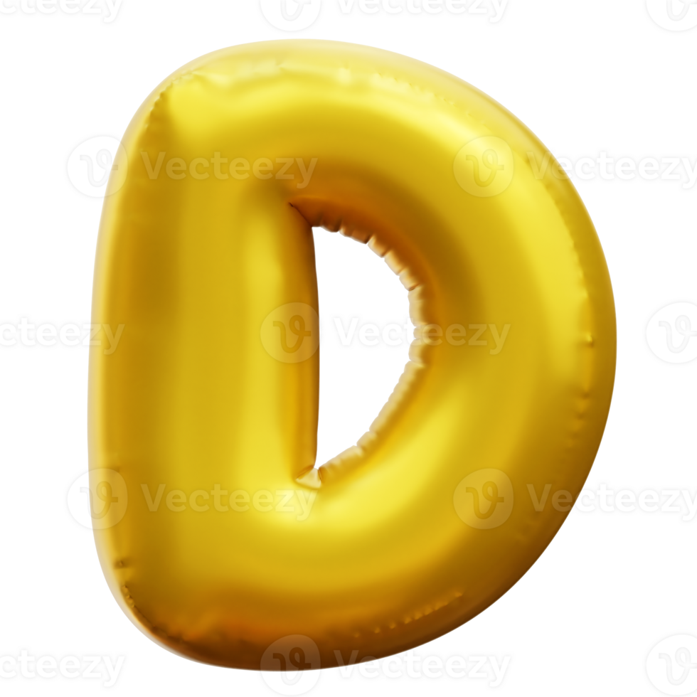 Alphabet D 3d Balloon png