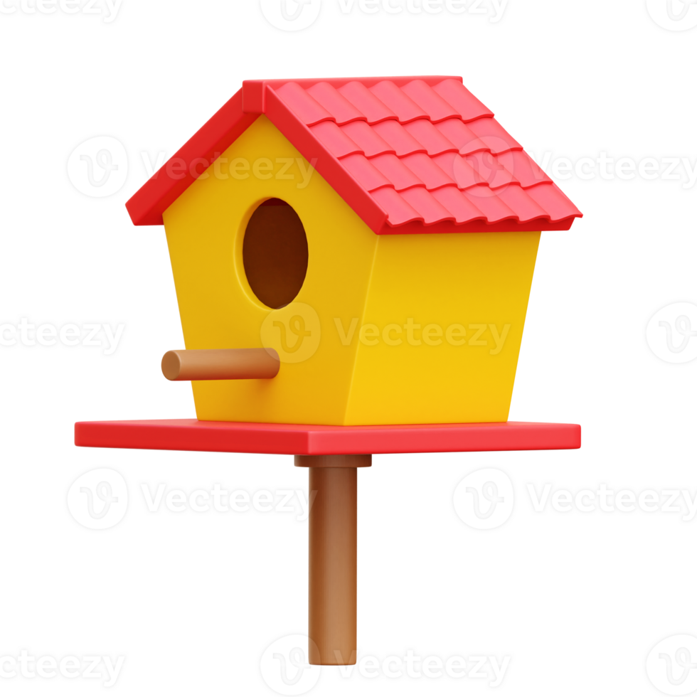 pájaro casa 3d icono ilustraciones png