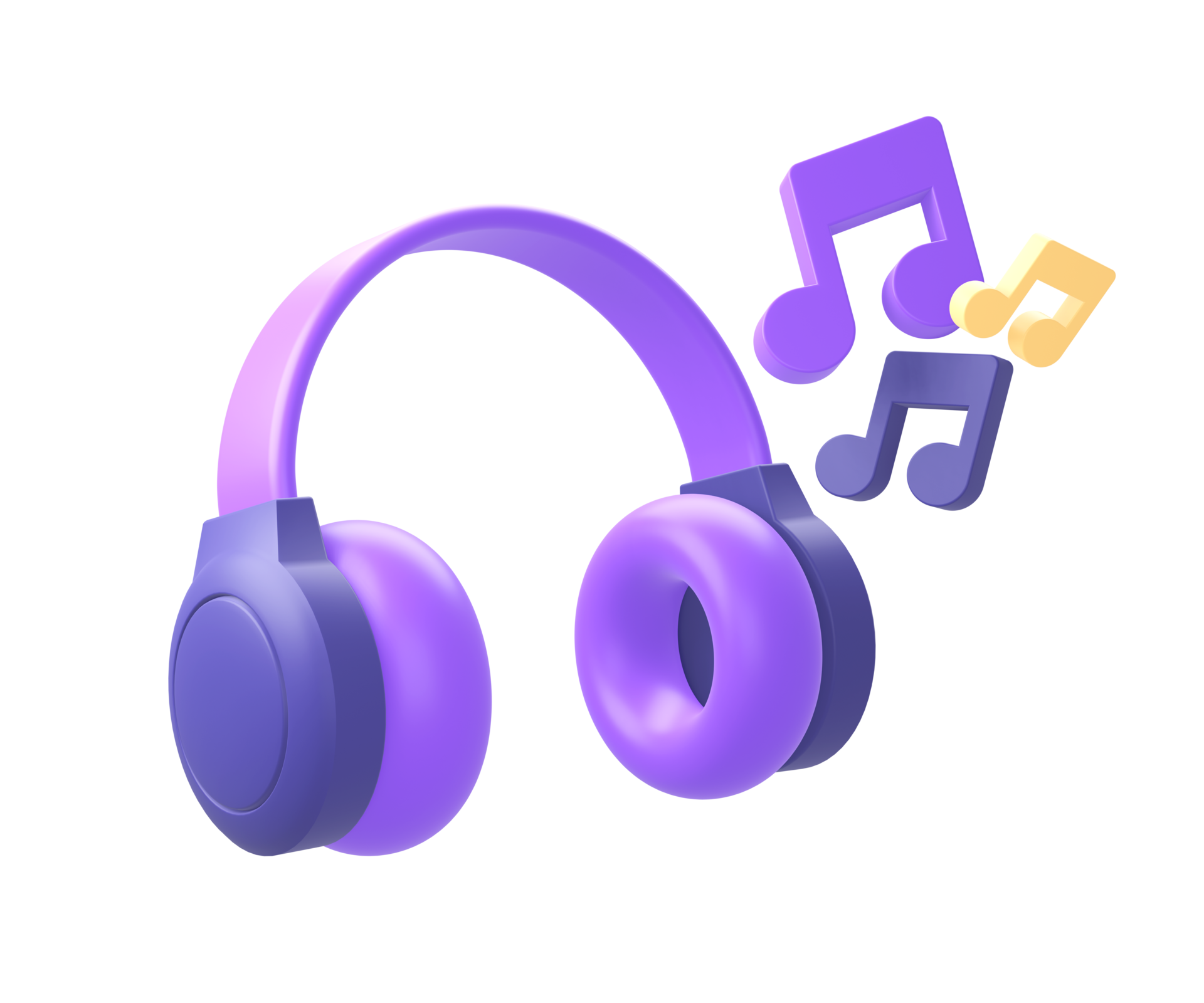 3d purple headphone and music note icon for UI UX web mobile apps ...