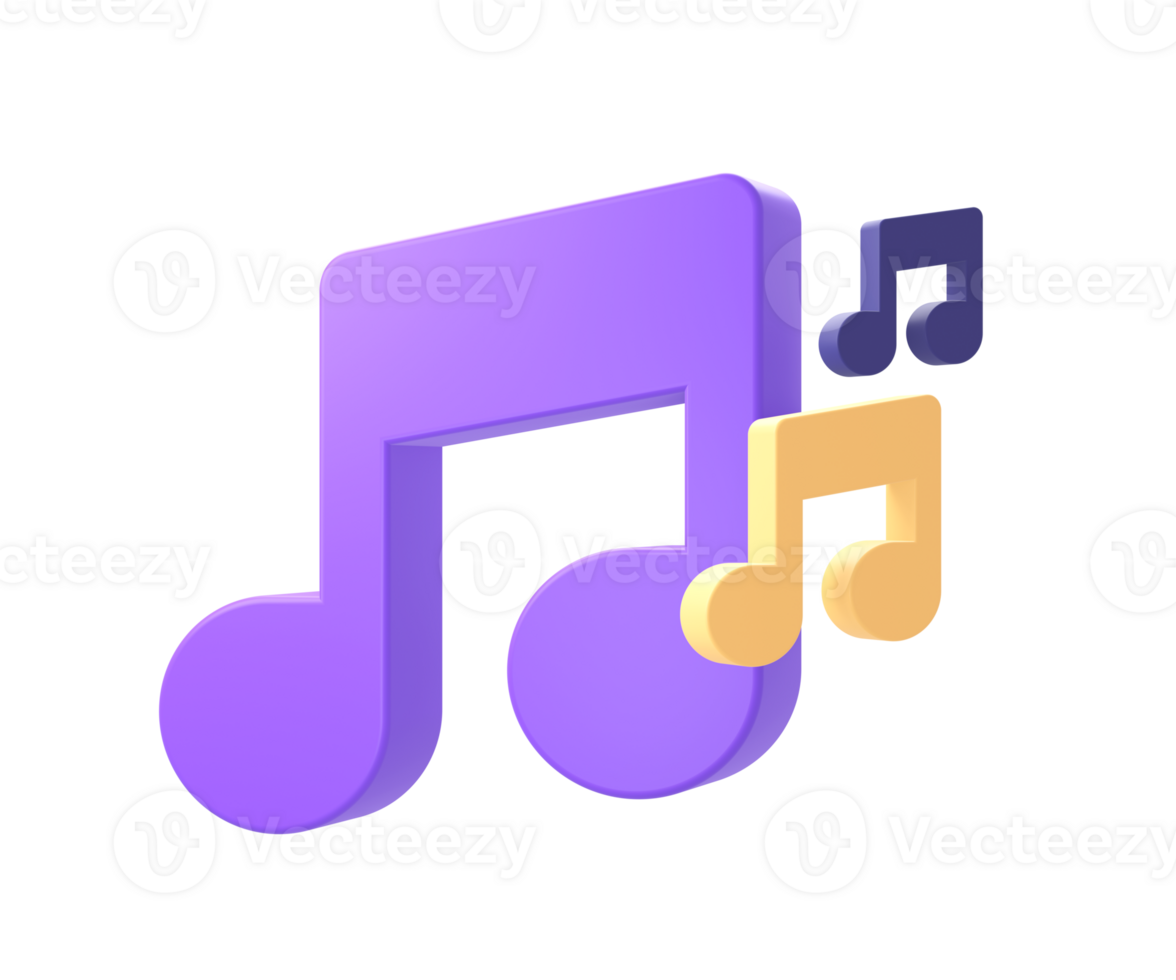 3d viola musica Nota icona per ui UX ragnatela mobile applicazioni sociale media Annunci disegni png