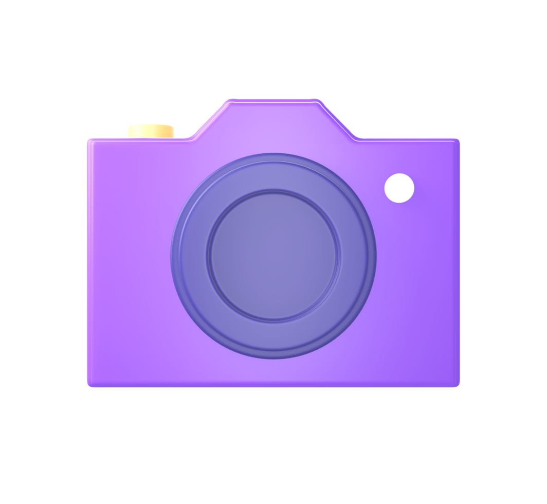 3d purple camera illustration icon for UI UX web mobile apps social media ads designs png