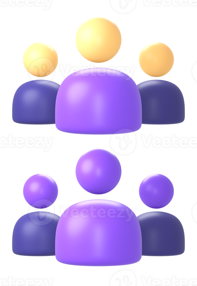 3d lila företag människor profil ikon för ui ux webb mobil appar social media annonser mönster png
