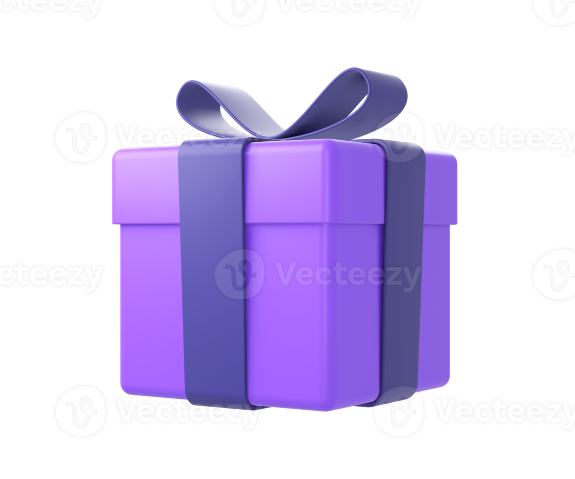 3d purple gift box present illustration icon for UI UX web mobile apps social media ads designs png