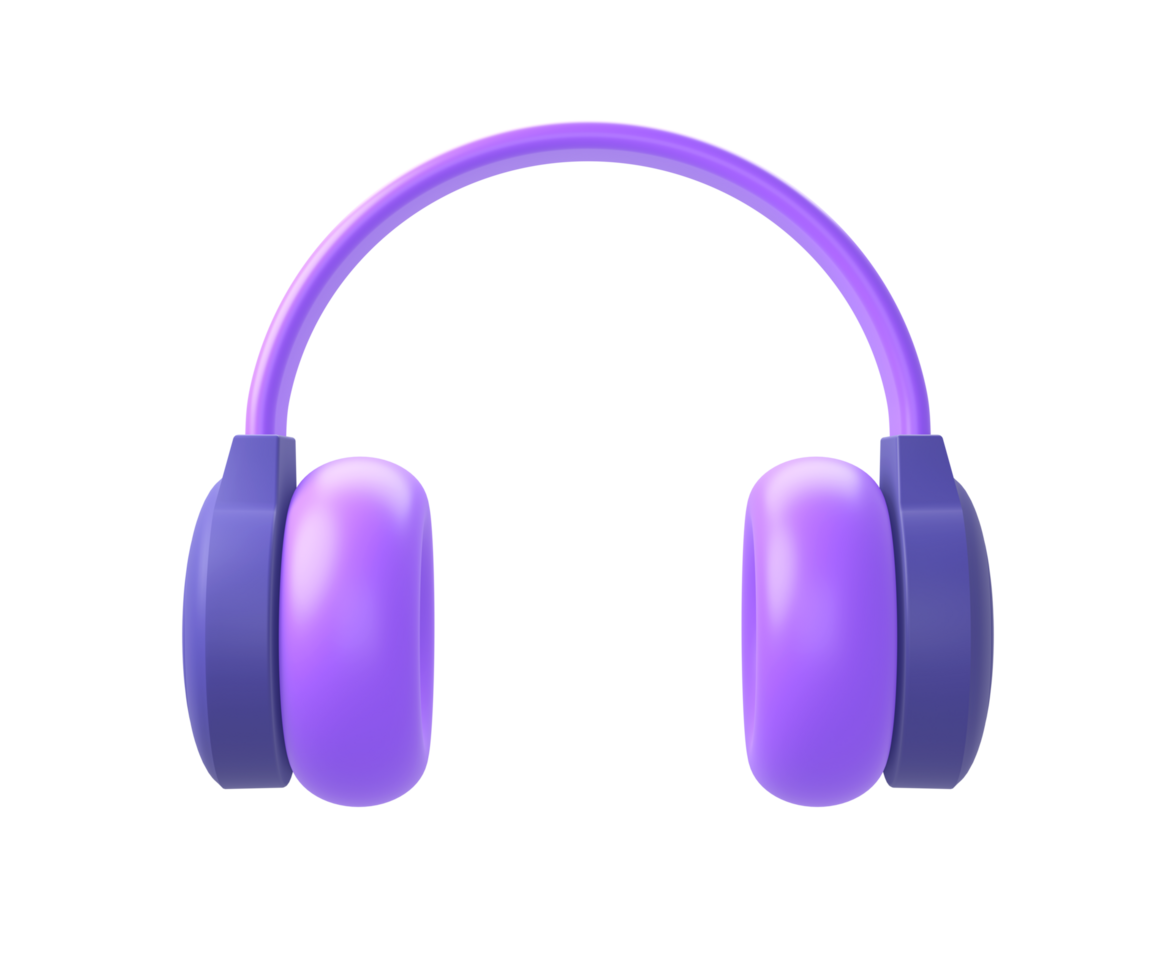 3d purple headphone illustration icon for UI UX web mobile apps social media ads designs png