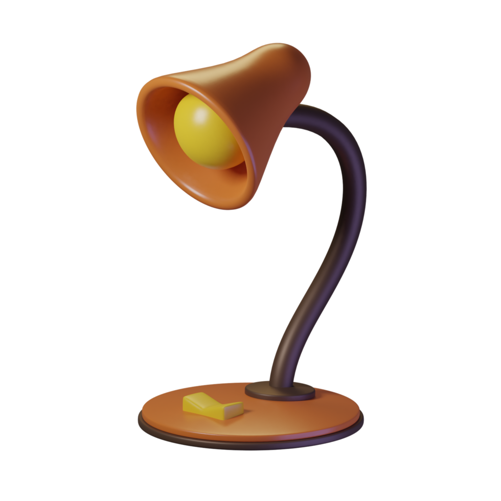 skrivbord lampa isolerat på transparent bakgrund. 3d illustration. hög upplösning png