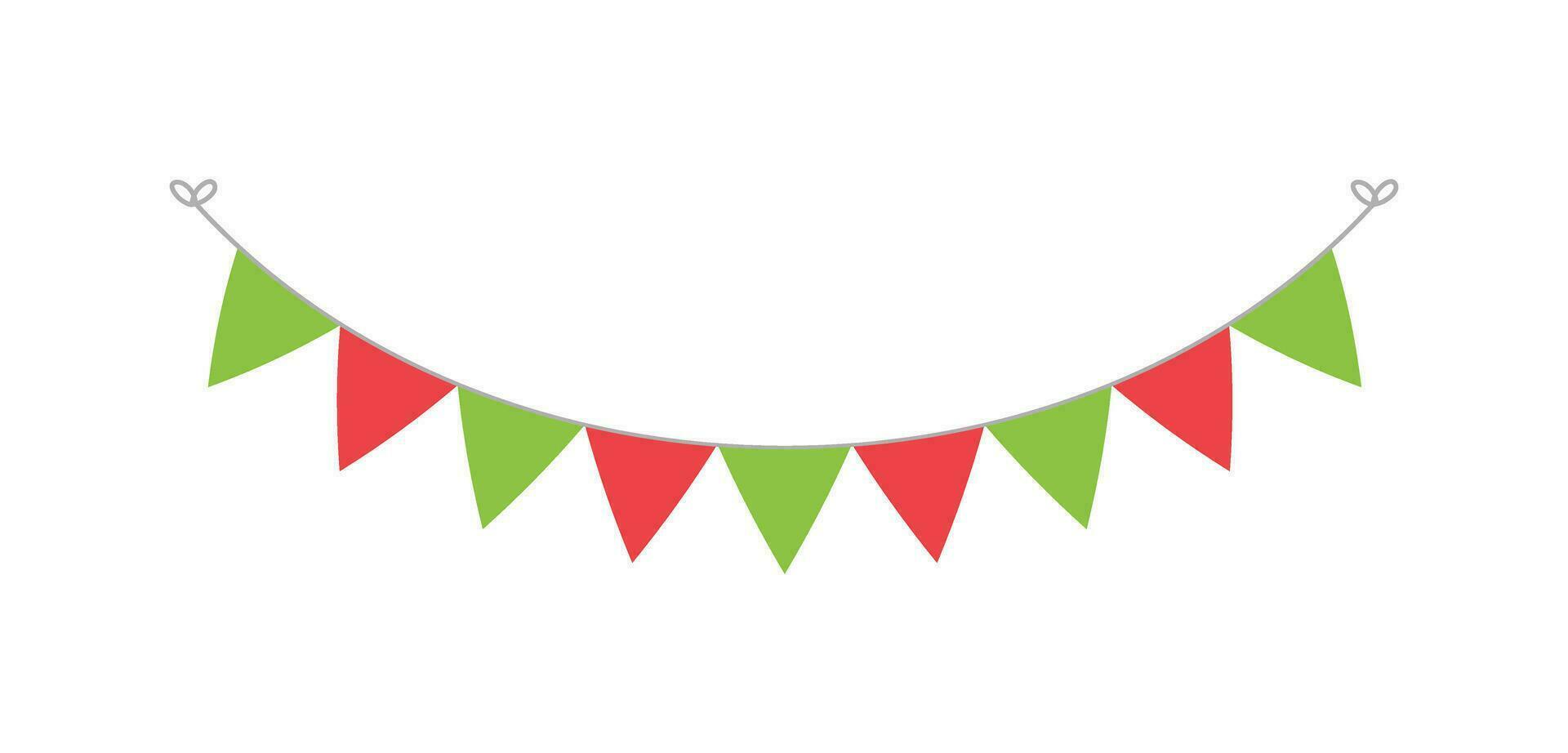 Christmas Bunting Pennant Flag Garland Vector Illustration, Christmas Graphics Festive Winter Holiday Season