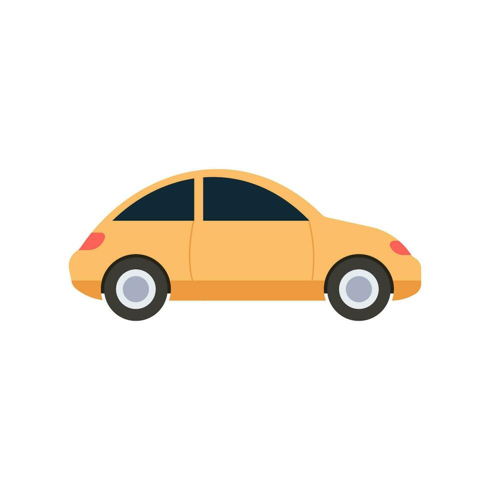 flat design yellow car vector