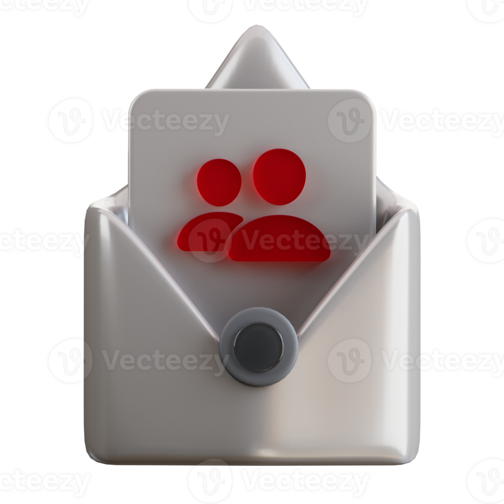 3d email with contact person icon png