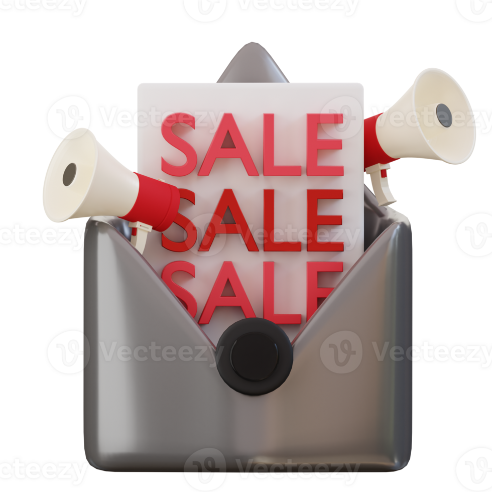 3d email containing promotion and discount icon png