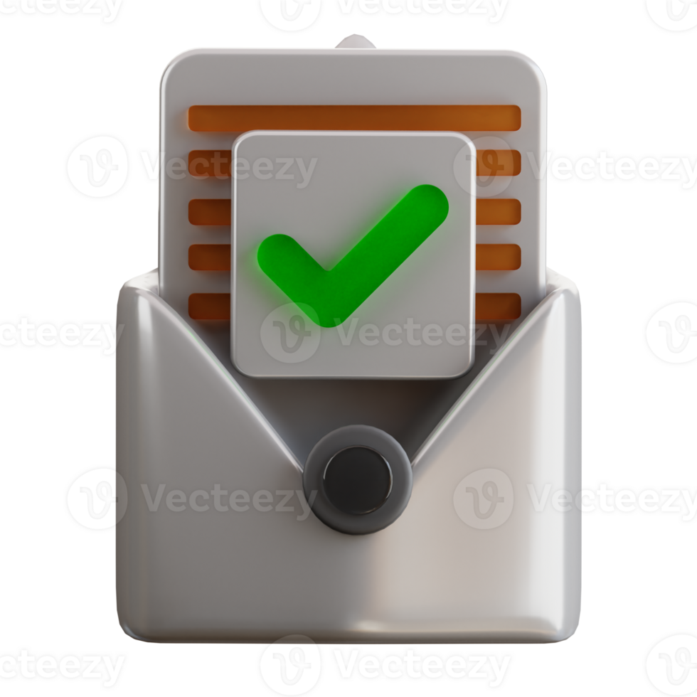 3d Document Verified Icon png