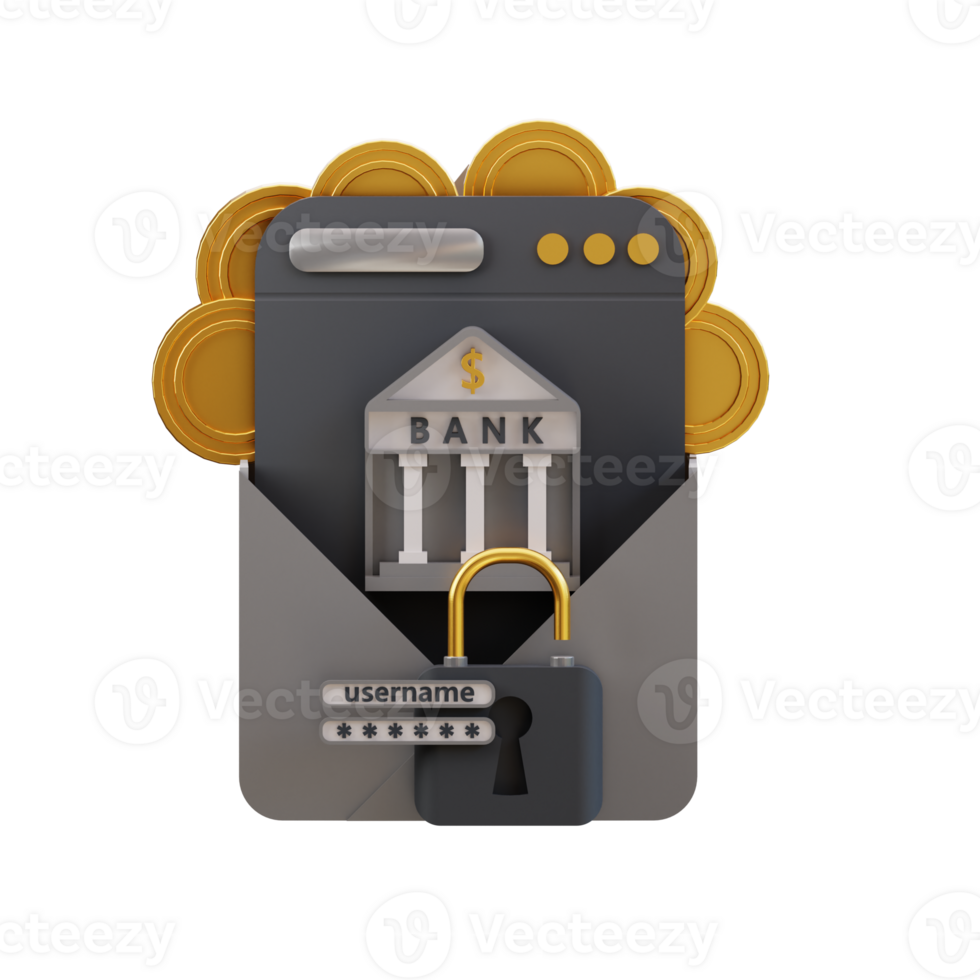 3d email mobile banking icon png