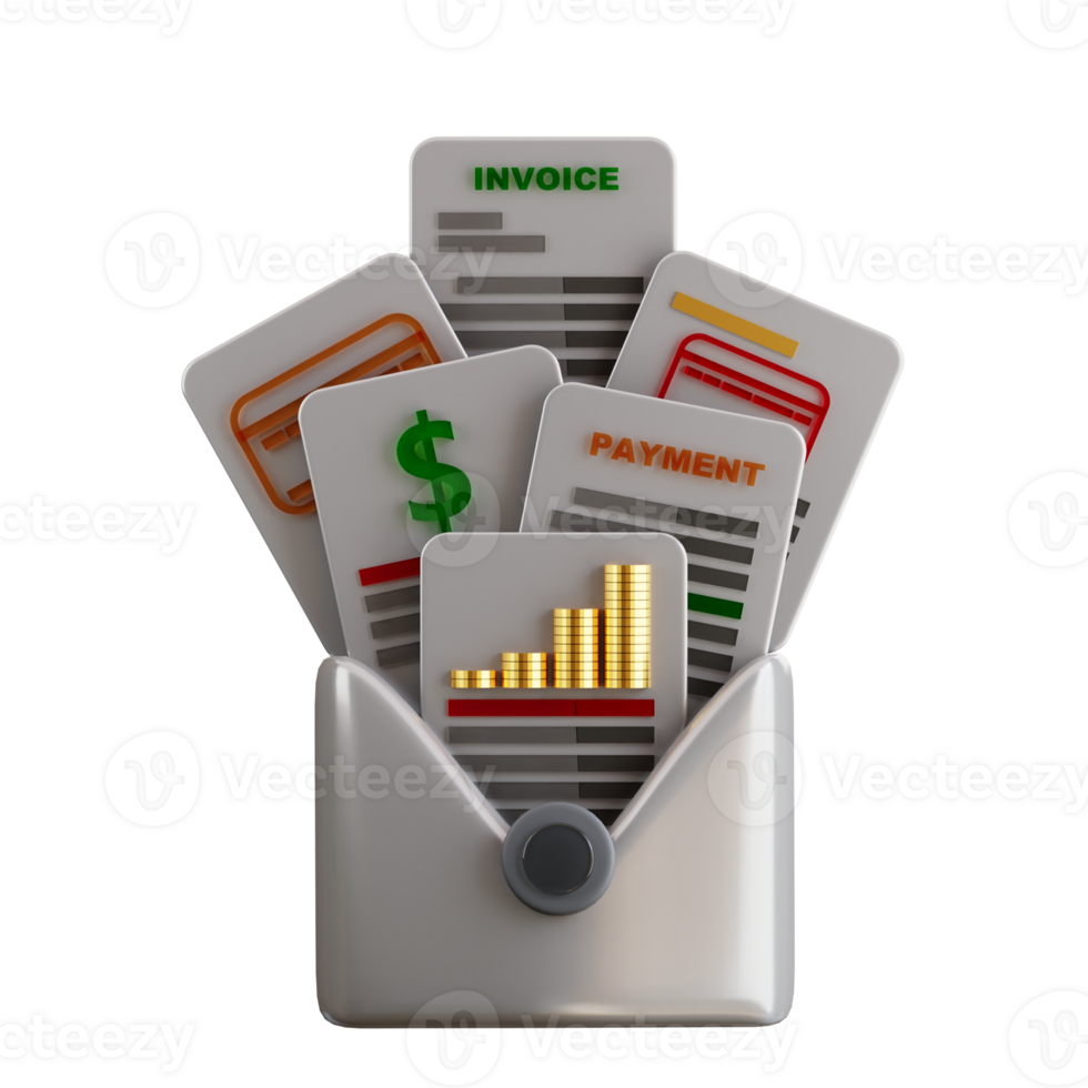 3d email containing invoice earning icon png