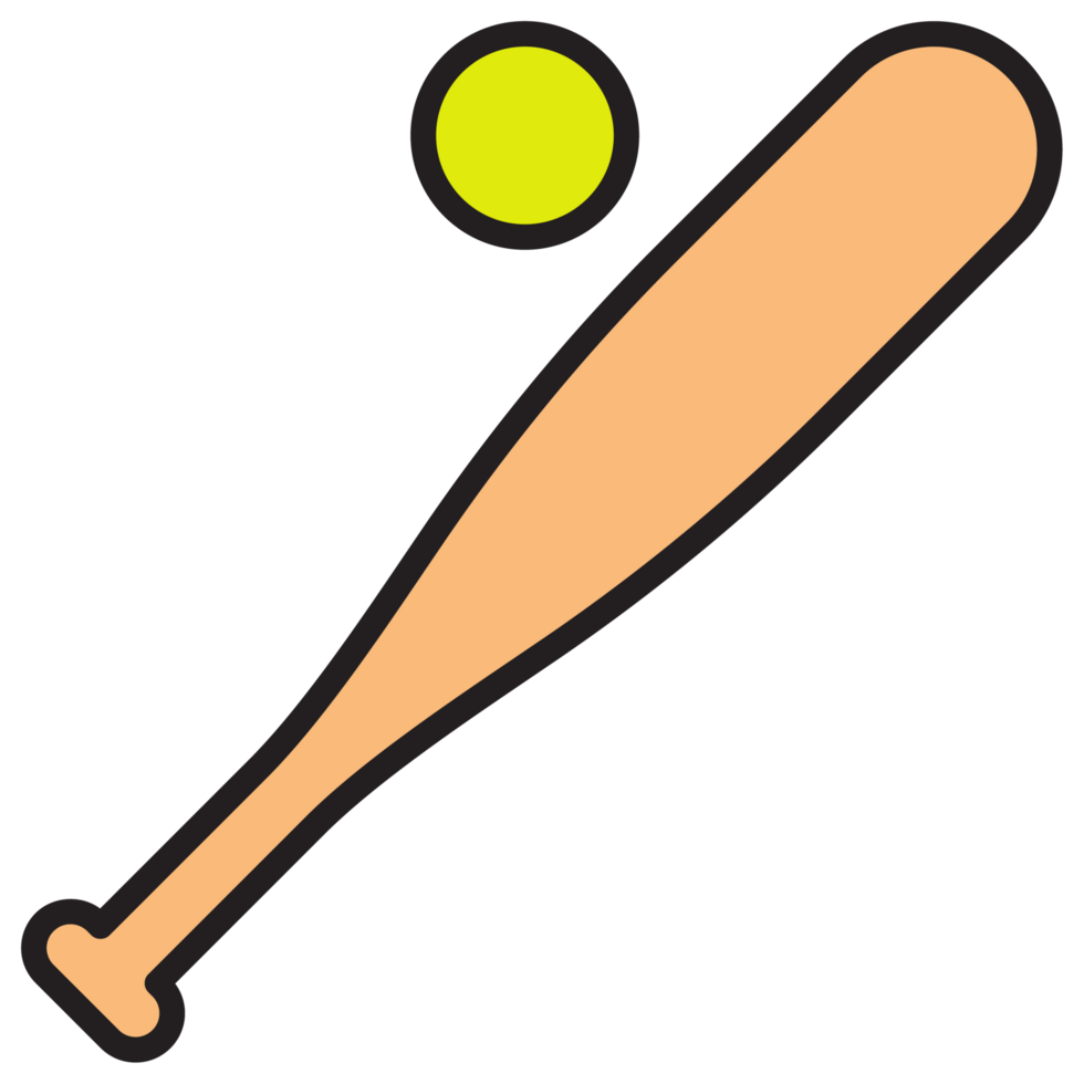 weicher Ball Symbol. Baseball Schläger png