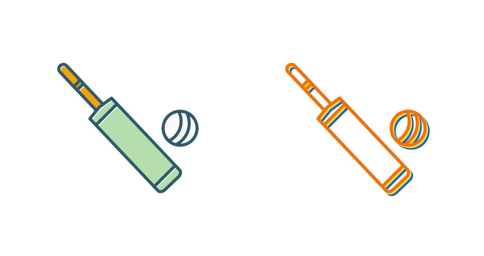 Cricket Bat and Ball Vector Icon