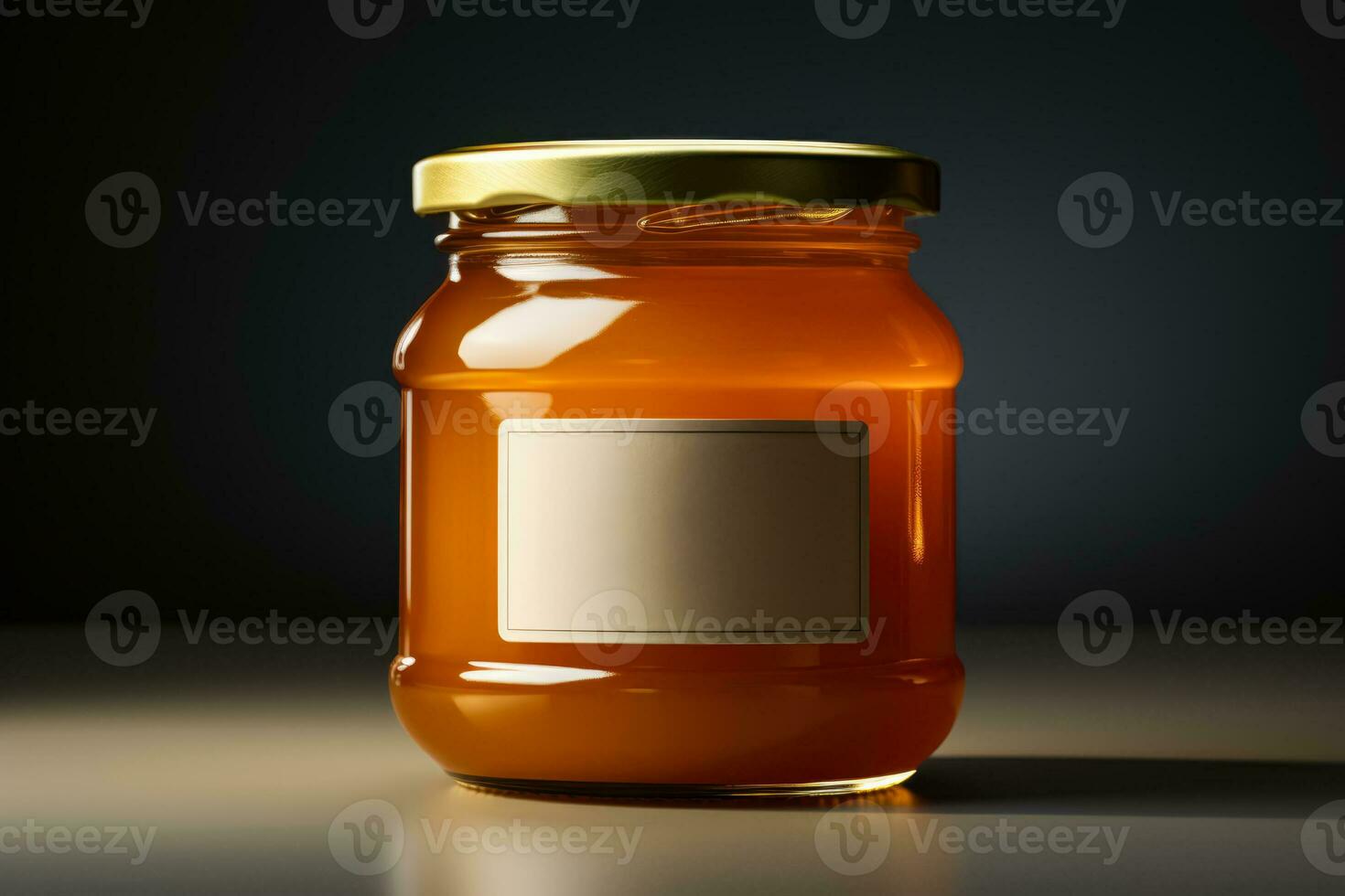 Effortless demonstration of honey jar packaging captured in a minimalist light photo