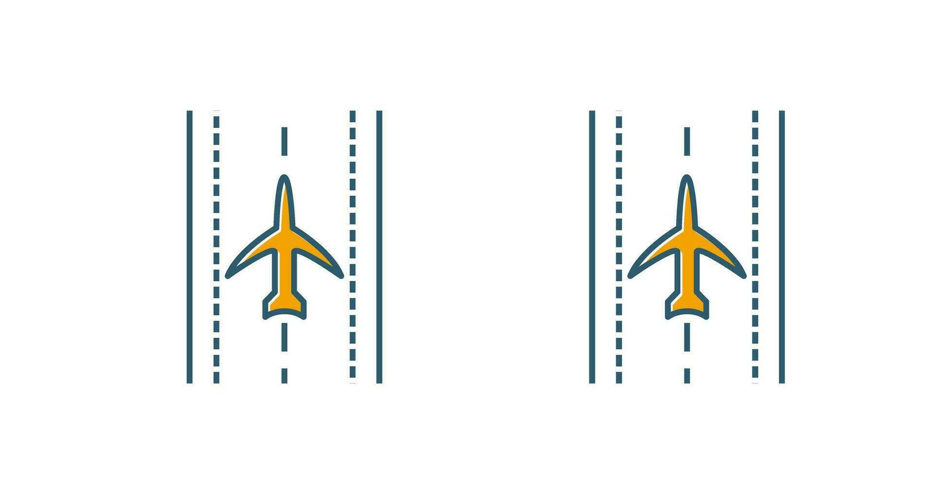 Plane on Runway Vector Icon