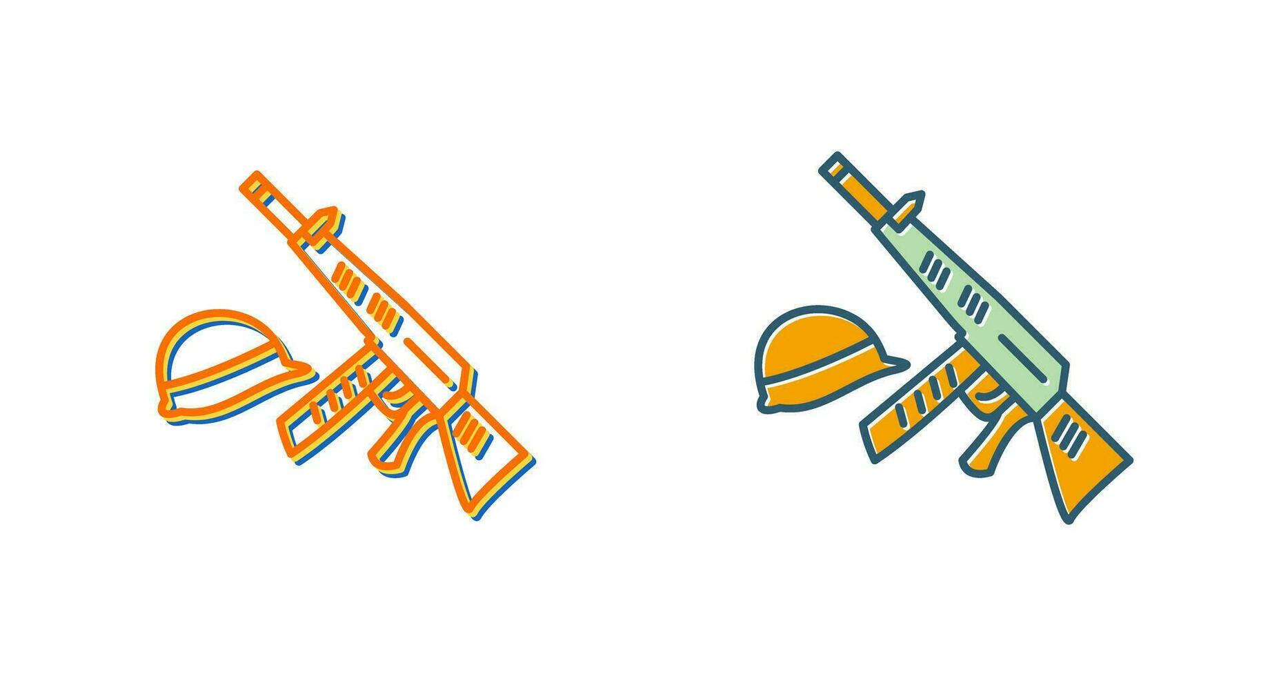Gun and Helmet Vector Icon