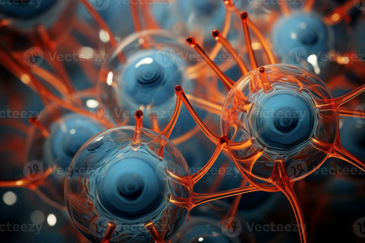 Microsopic of bacteria fungus.medical and science research concept.colorful color.generative ai photo