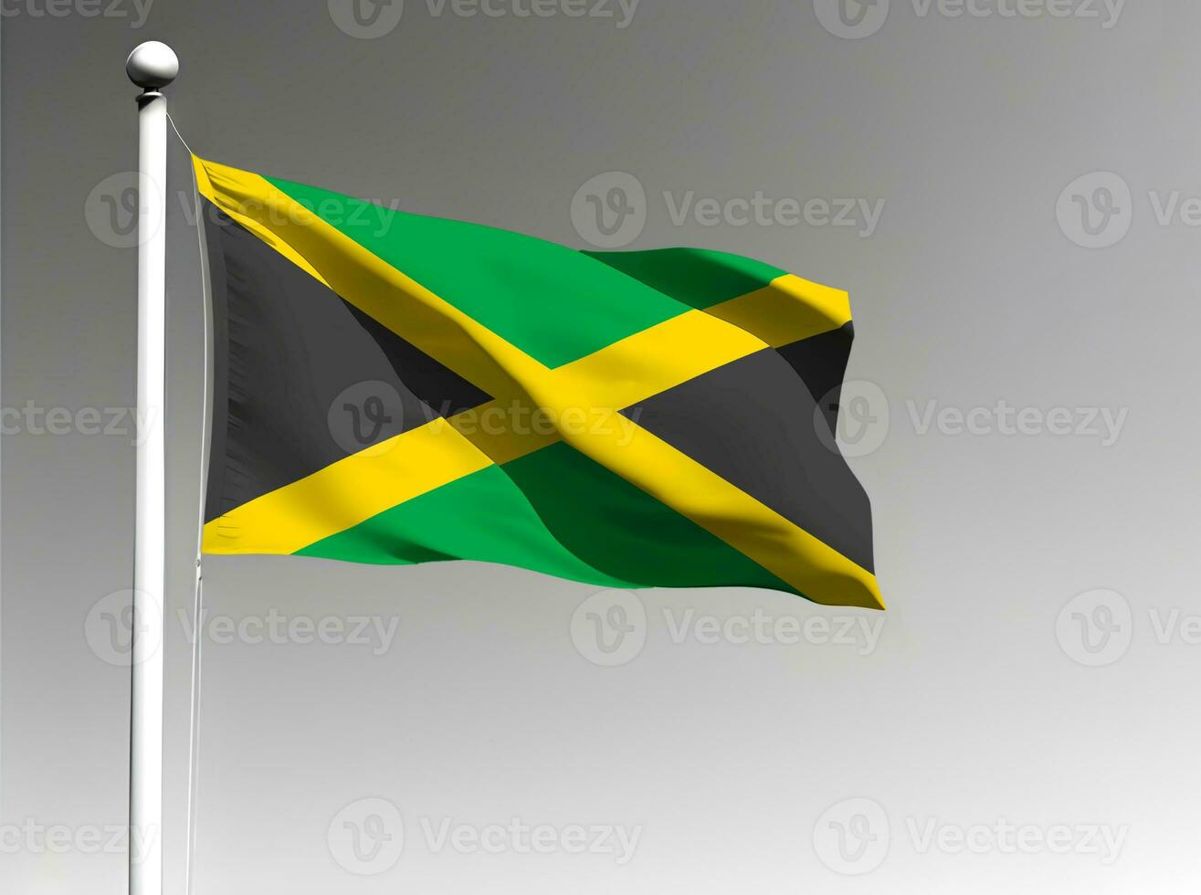 Jamaica national flag isolated on gray background photo